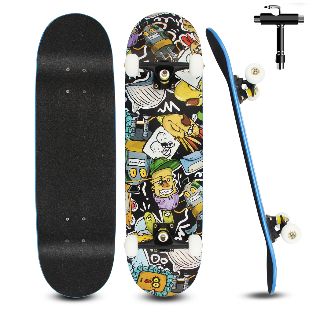 Completo Skateboard Skate Monopatín Maple para Niños y Adolescentes 80cm Front